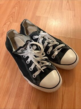 Converse Kids Black and White Low-Top Canvas Sneakers